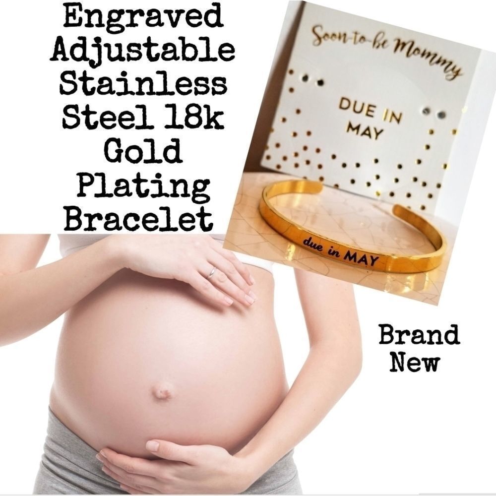 May Soon To Be Mommy Due In Engraved Bracelet NEW